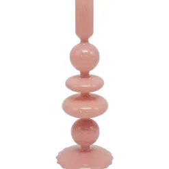 Kynttilänjalka Miny 9 x 9 x 25,3 cm pinkki lasia