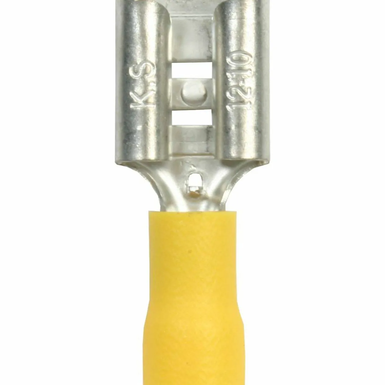 Laattaliitin 6,35 x 0,8 mm keltainen, 10 kpl