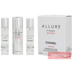 Lahjapakkaus, Chanel 60 ml Allure Homme Sport Edt Twist and Spray 3 x 20 ml