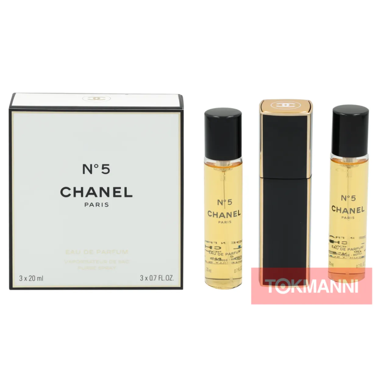 Lahjapakkaus Chanel 60 ml No 5, 2 x Edp Spray Refill 20 ml/1 Edp Spray 20 ml