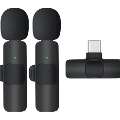 Langaton mikrofoni Mobia, 2 kpl, Lavalier USB Type-C