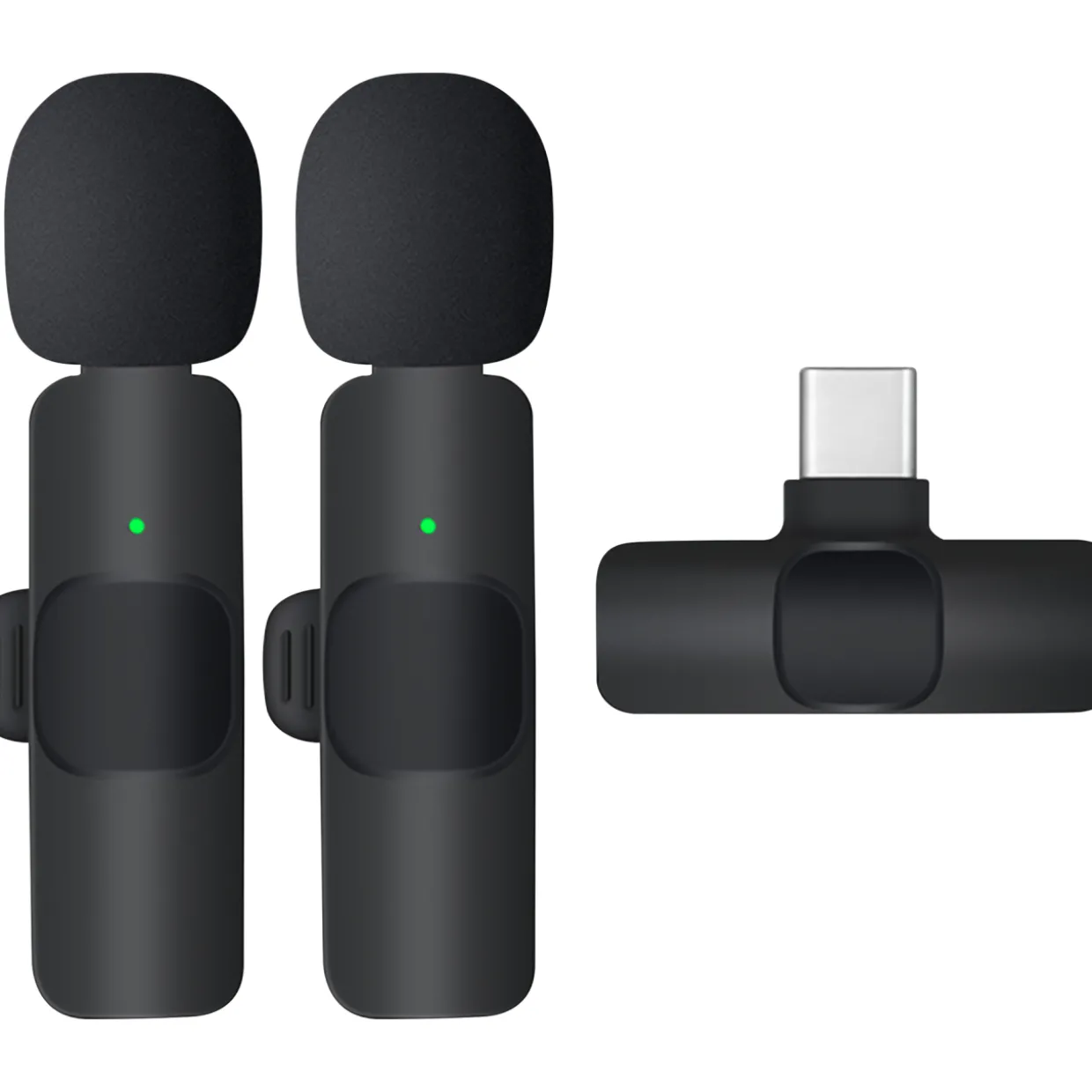 Langaton mikrofoni Mobia, 2 kpl, Lavalier USB Type-C