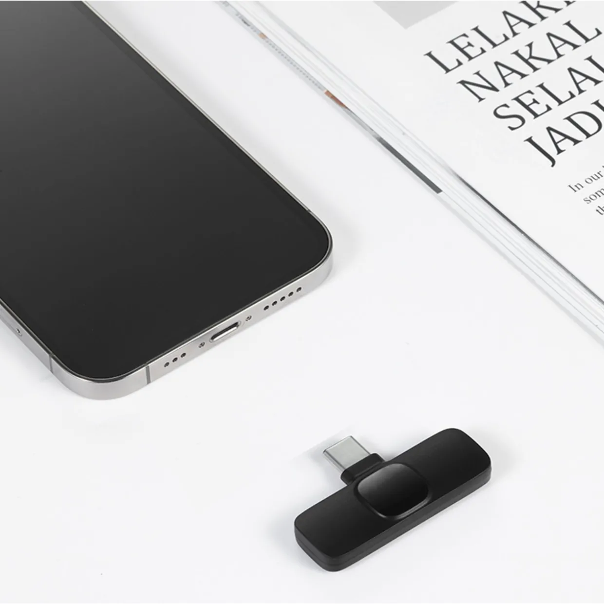 Langaton mikrofoni Mobia, 2 kpl, Lavalier USB Type-C