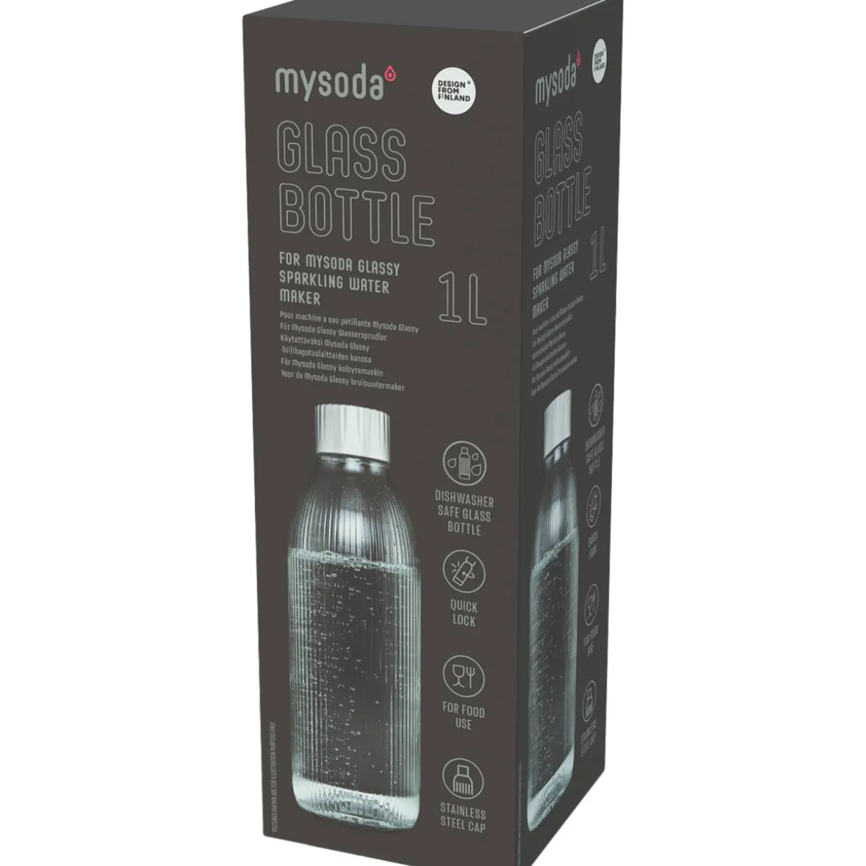 Lasipullo Mysoda 1 l hopea