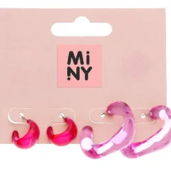 Lasten rengaskorvakorut Miny pinkki/läpinäkyvä 2 pr/pkt