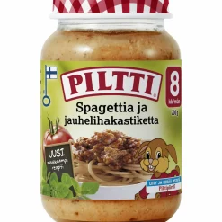 Lastenateria Piltti 190 g Spagettia ja jauhelihakastiketta 8 kk