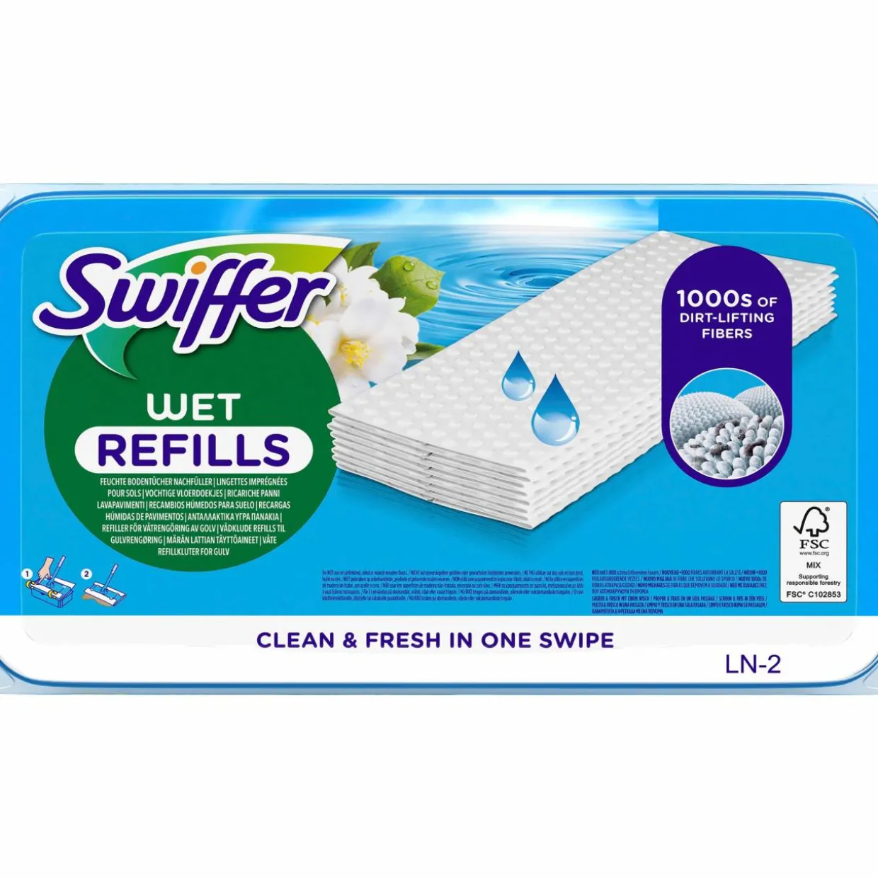 Lattianpuhdistusliina täyttöpakkaus Swiffer 24 kpl kostea Morning Fresh