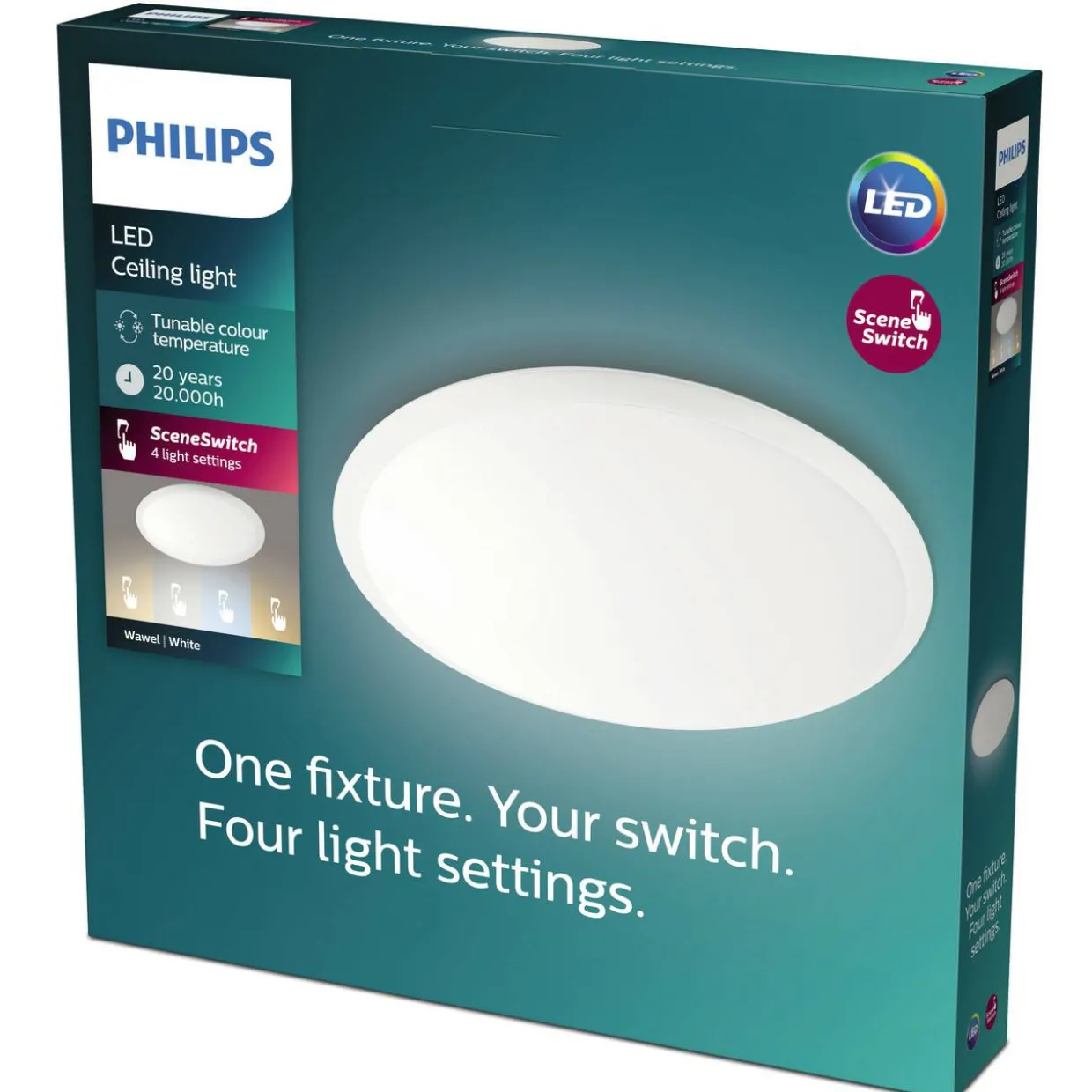 LED-kattovalaisin Philips Wawel 20 W säädettävä