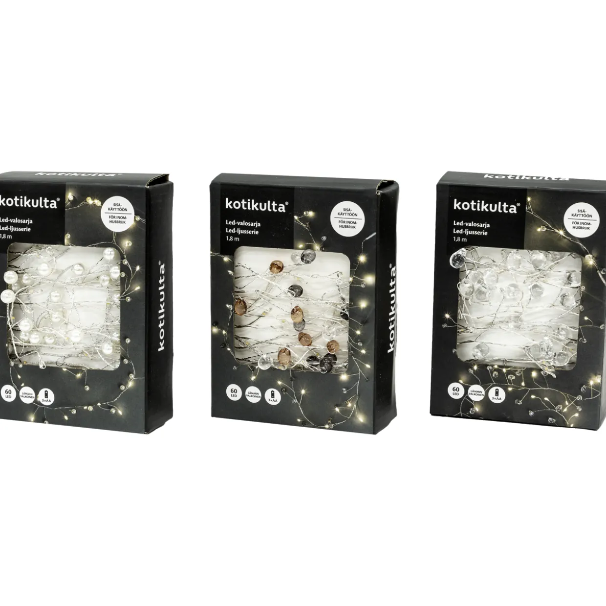 LED-kristallilankavalo 1,8 m lajitelma