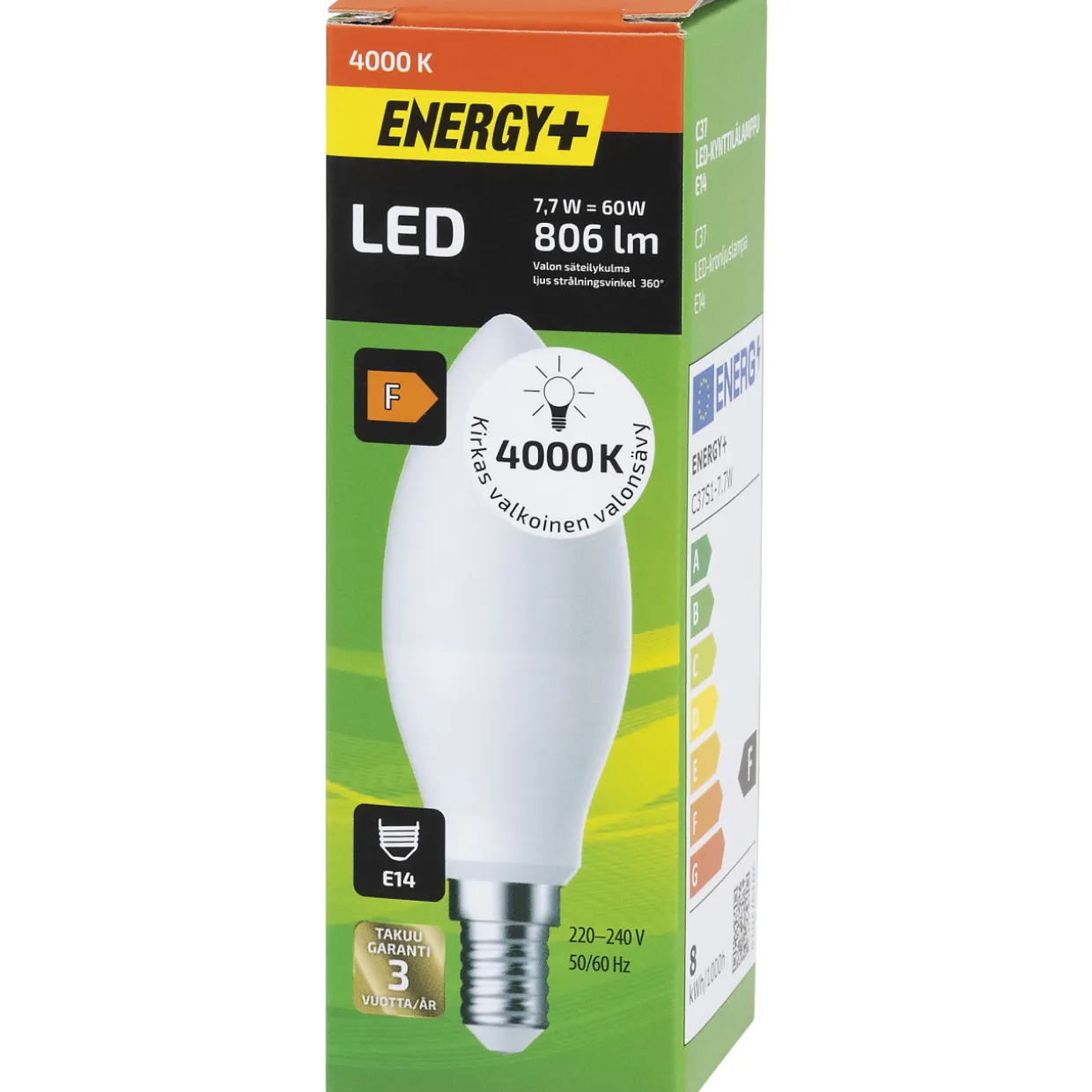 LED-lamppu 806 lm 4000 K C37 E14
