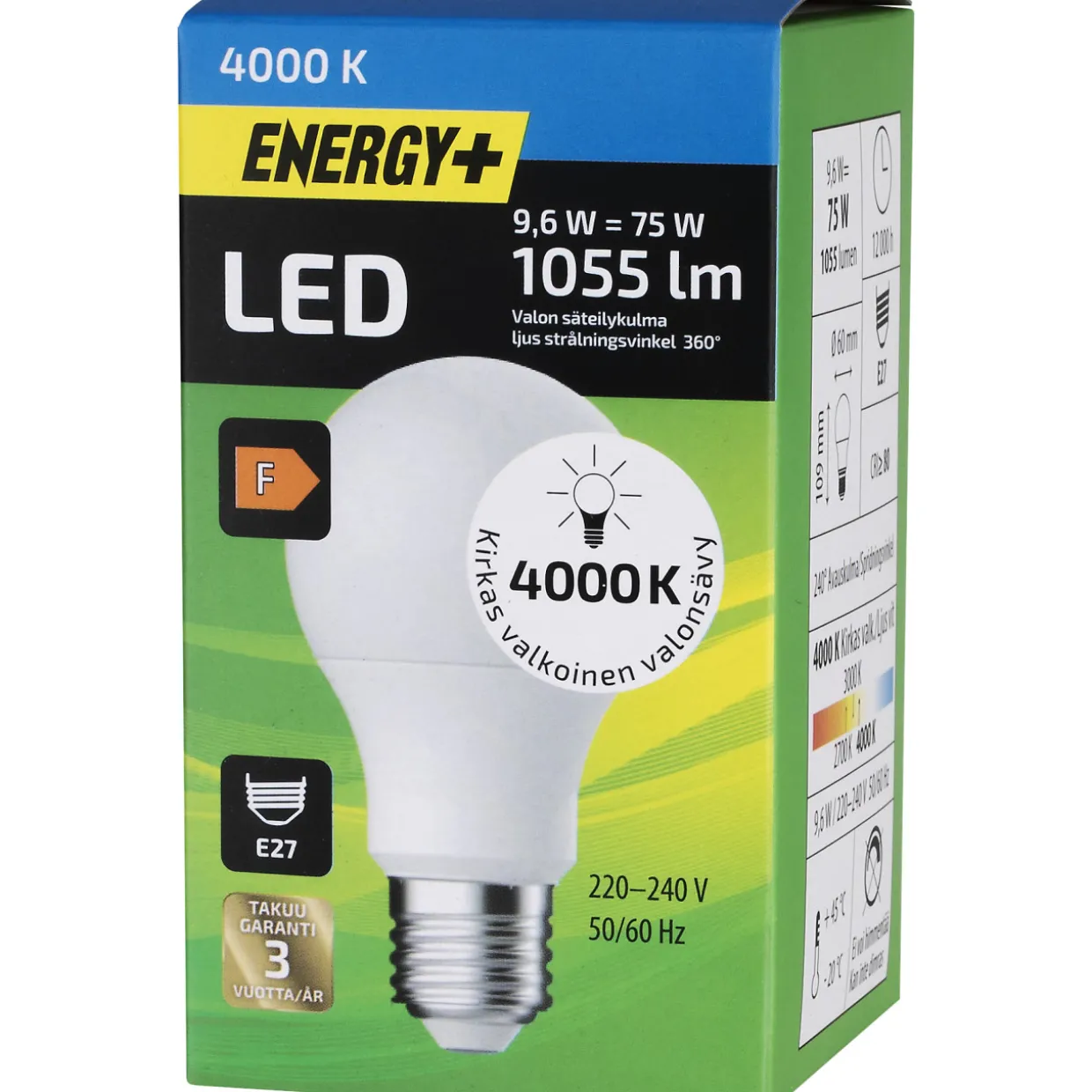 LED-lamppu 1055 lm 4000K A60 E27