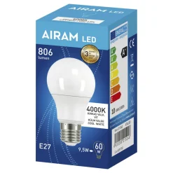 LED-lamppu 9,5W E27 840lm 4000K vakiokupu