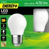 LED-lamppu 470 lm G45 E27 2700 K, 2 kpl