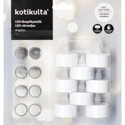LED-lämpökynttilä Kotikulta 8 kpl