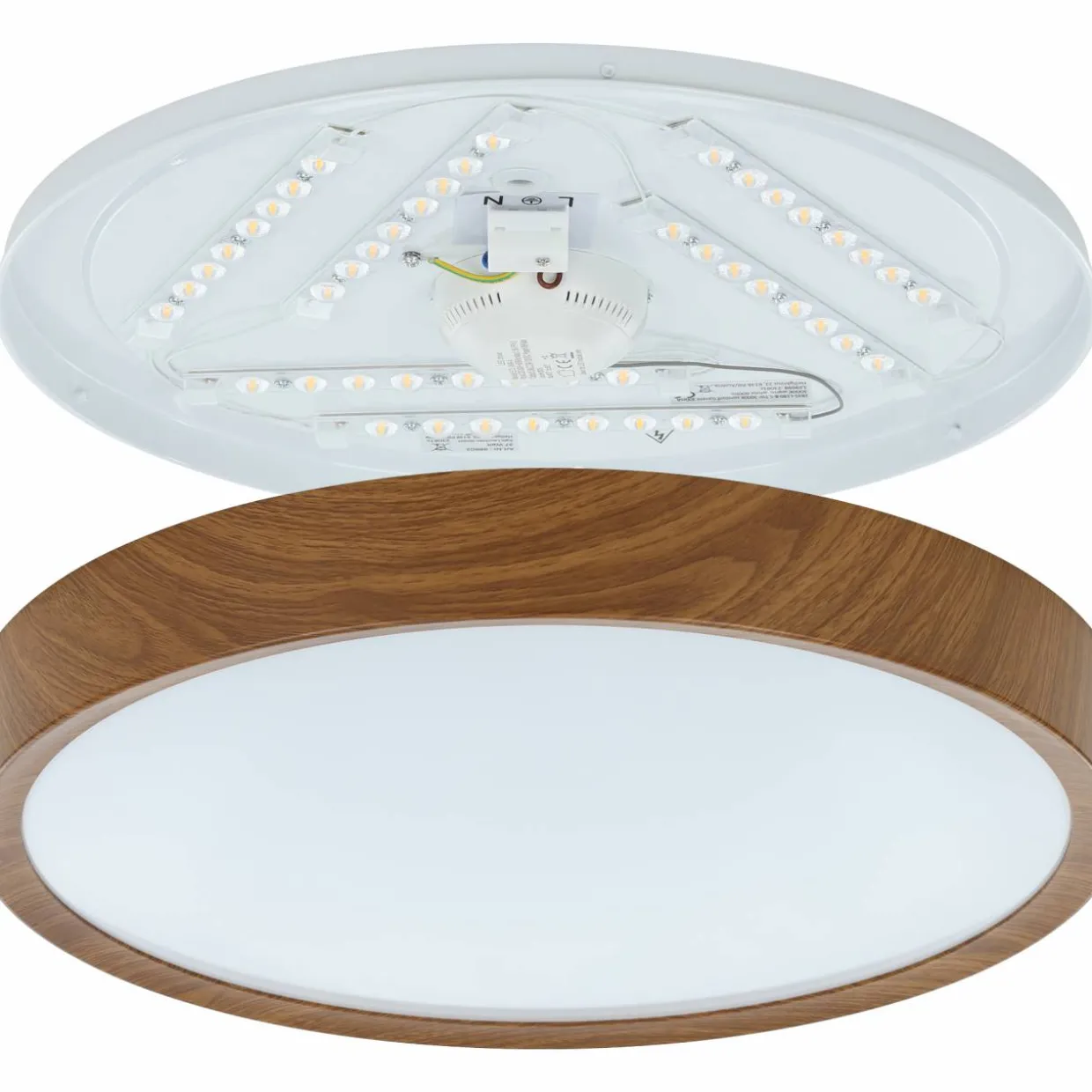 LED-plafondi Eglo Musurita 44 cm puu/valkoinen
