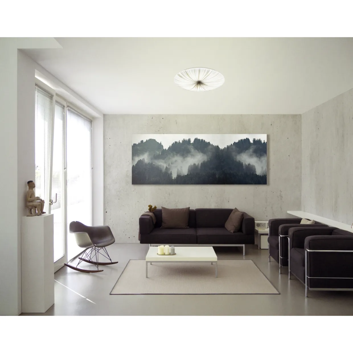 LED-plafondi Eglo Nieves 51 cm valkoinen/hopea