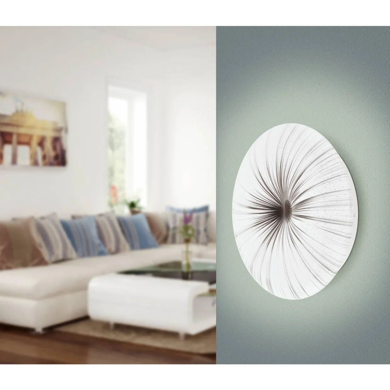 LED-plafondi Nieves 41 cm valkoinen/hopea
