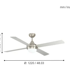 LED-tuuletinvalaisin Eglo Varadero teräs/puu E27 maks. 2 x 7 W, IP20