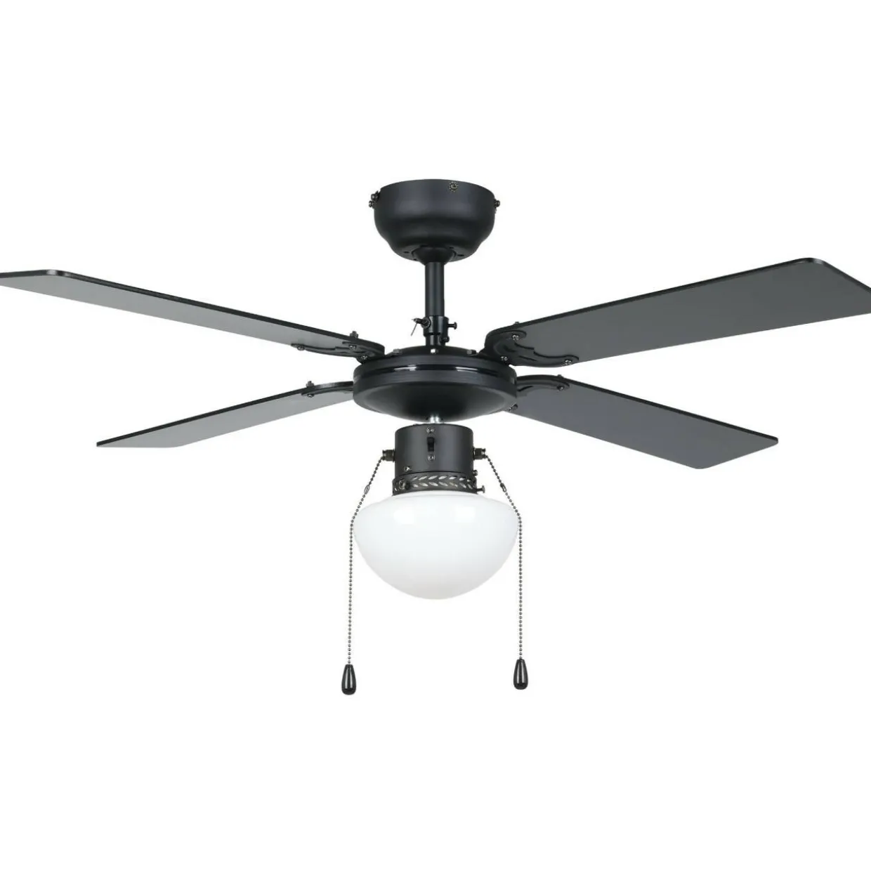 LED-tuuletinvalaisin Eglo Fortaleza musta/puu E27 maks. 60 W, IP20