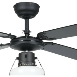 LED-tuuletinvalaisin Eglo Fortaleza musta/puu E27 maks. 60 W, IP20