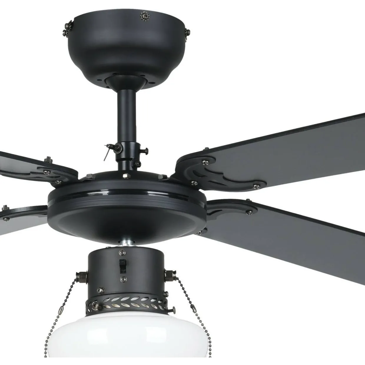 LED-tuuletinvalaisin Eglo Fortaleza musta/puu E27 maks. 60 W, IP20