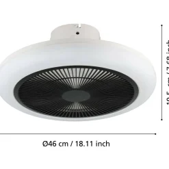 LED-tuuletinvalaisin Eglo Kostrena valkoinen/musta 3 x 8,5 W, IP20