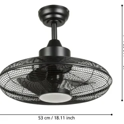 LED-tuuletinvalaisin Eglo Igeldo musta 15 W, IP20