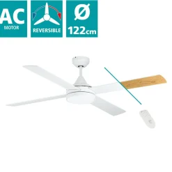LED-tuuletinvalaisin Eglo Trinidad valkoinen/puu 20 W, IP20