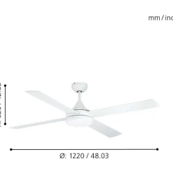 LED-tuuletinvalaisin Eglo Trinidad valkoinen/puu 20 W, IP20