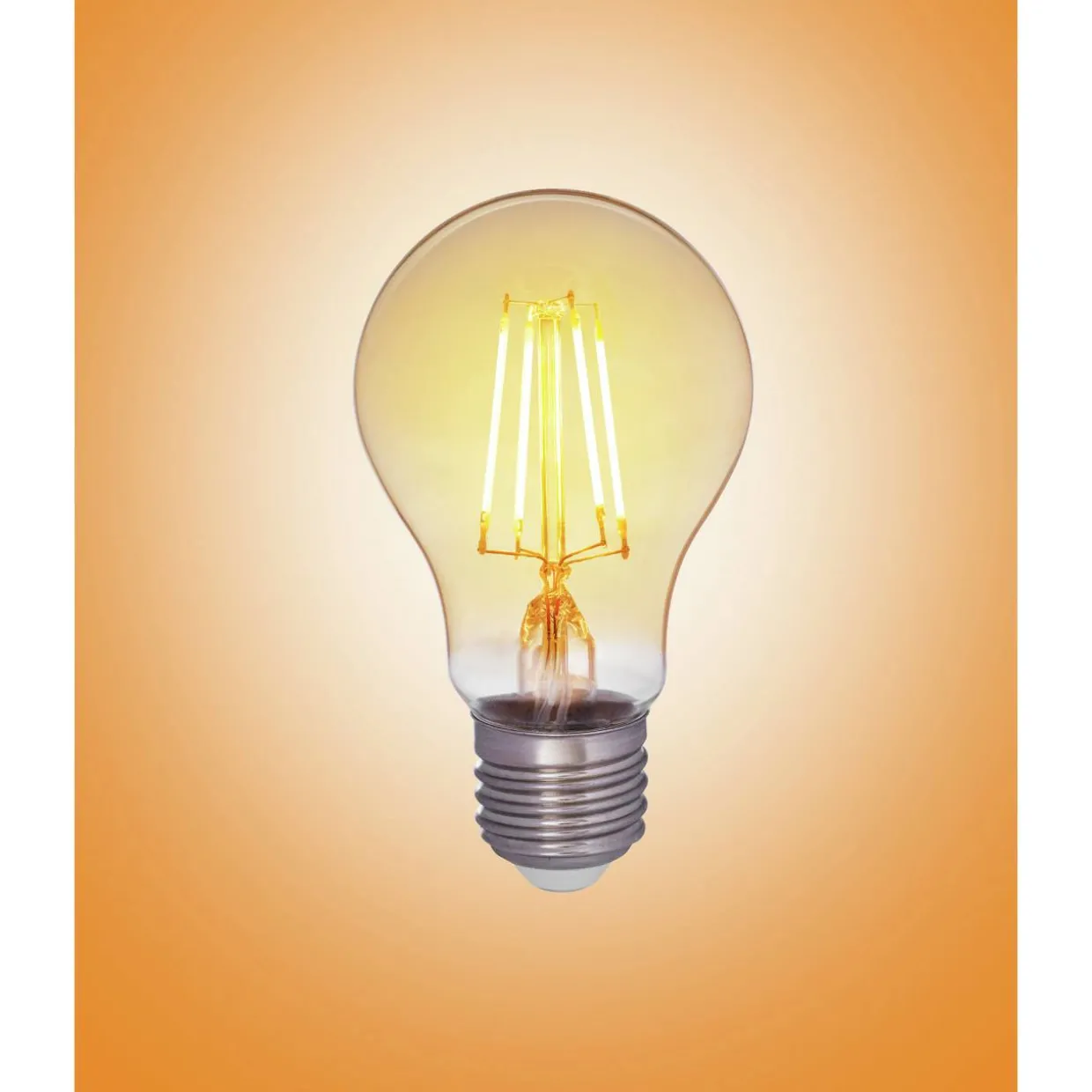 LED-vakiolamppu AMBER antiikki 4,5W 360lm E27 2200K kirkas himmennettävä