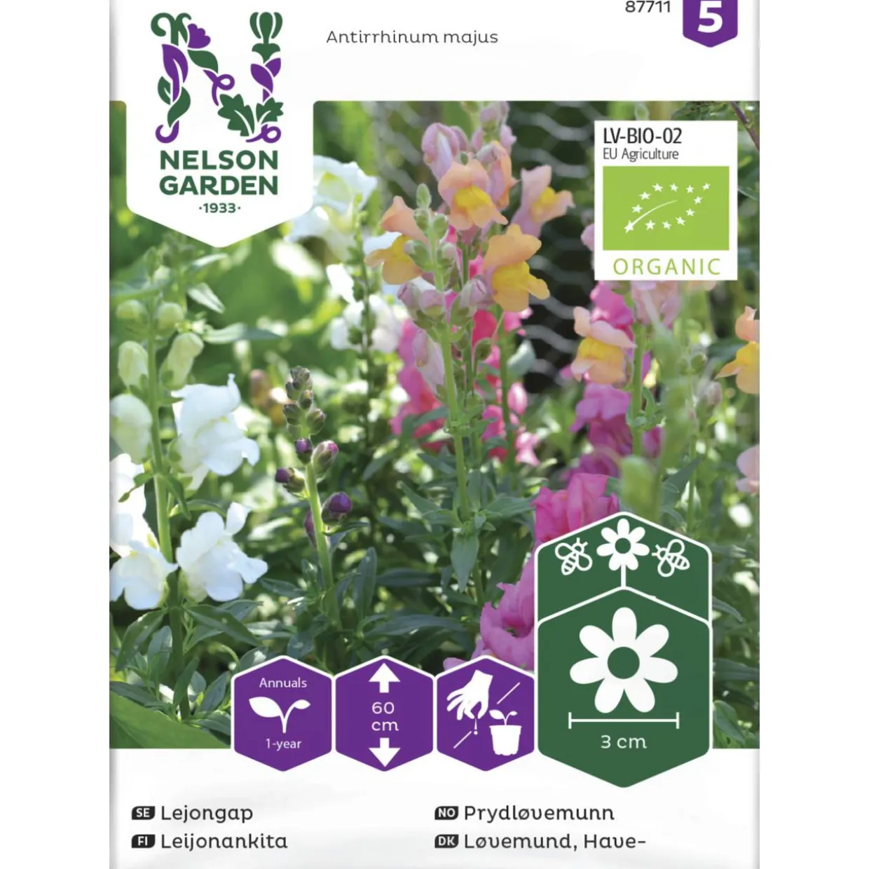 Leijonankita siemen Nelson Garden Basic seos Organic