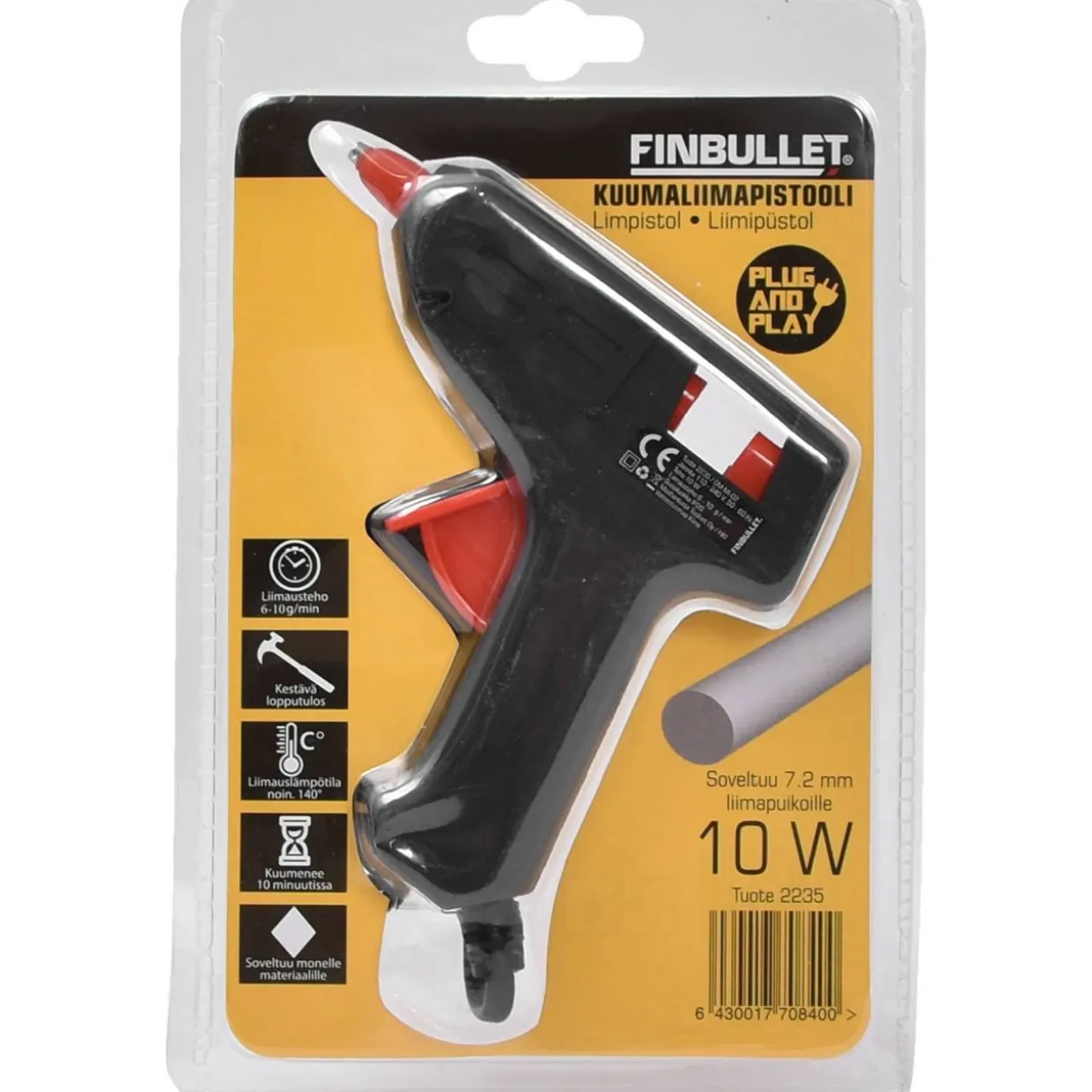 Liimapistooli 8 mm 10W Gruger