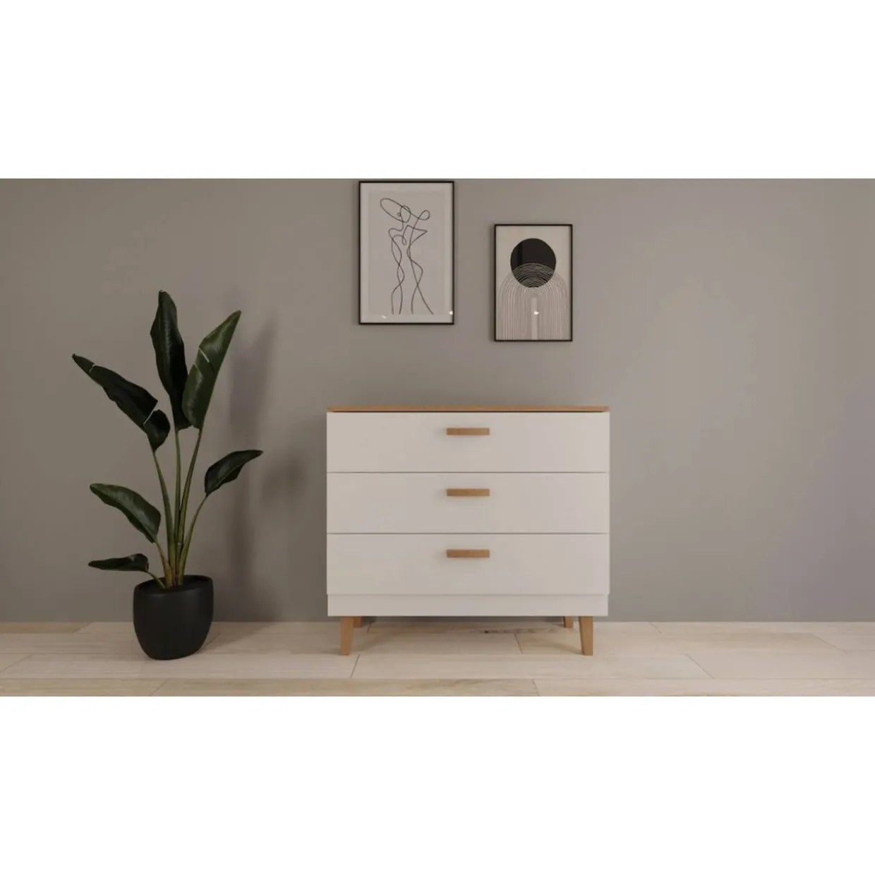 Lipasto Kocot 100 cm Denver valkoinen/beige