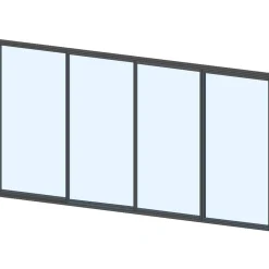Liukulasiovi 4-os aukkoon 3800 x 2100 mm, tummanharmaa profiili
