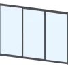 Liukulasiovi 3-os aukkoon 2870 x 2100 mm, tummanharmaa profiili