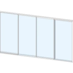 Liukulasiovi 4-os aukkoon 3800 x 2100 mm, valkoinen profiili