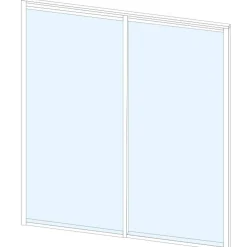 Liukulasiovi 2-os aukkoon 1945 x 2100 mm, valkoinen profiili