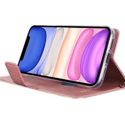 Lompakkolaukku Mobia iPhone 14 ruusukulta