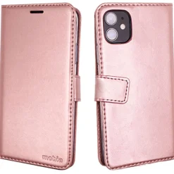 Lompakkolaukku Mobia iPhone 14 ruusukulta