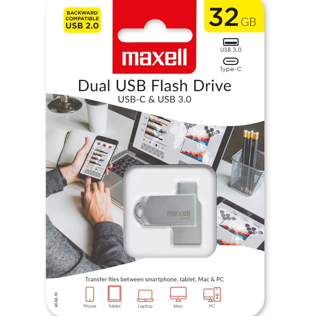 Älypuhelinmuistitikku Maxell USB-C 32 GB USB 3.0 (OTG)