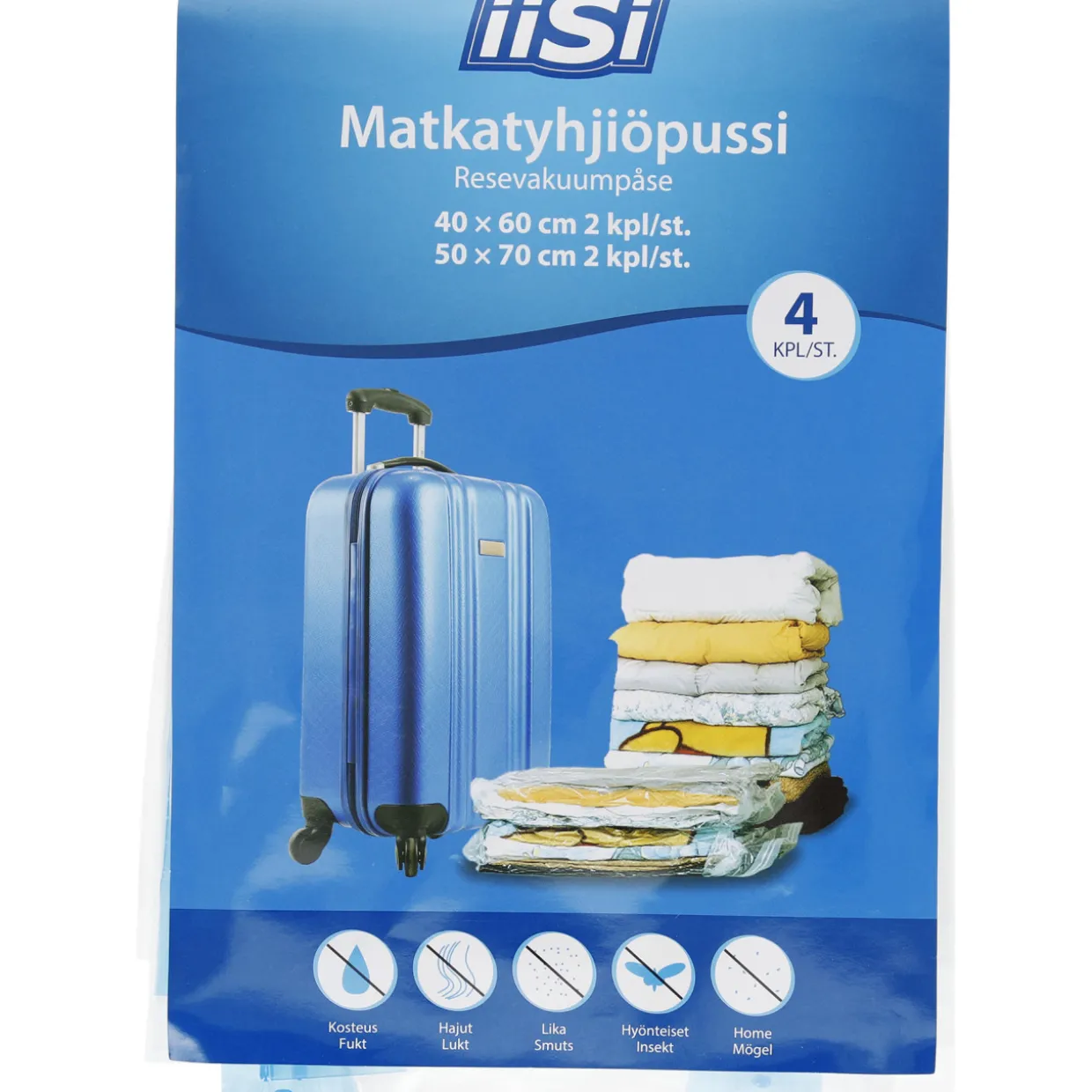 Matkatyhjiöpussi 4 kpl