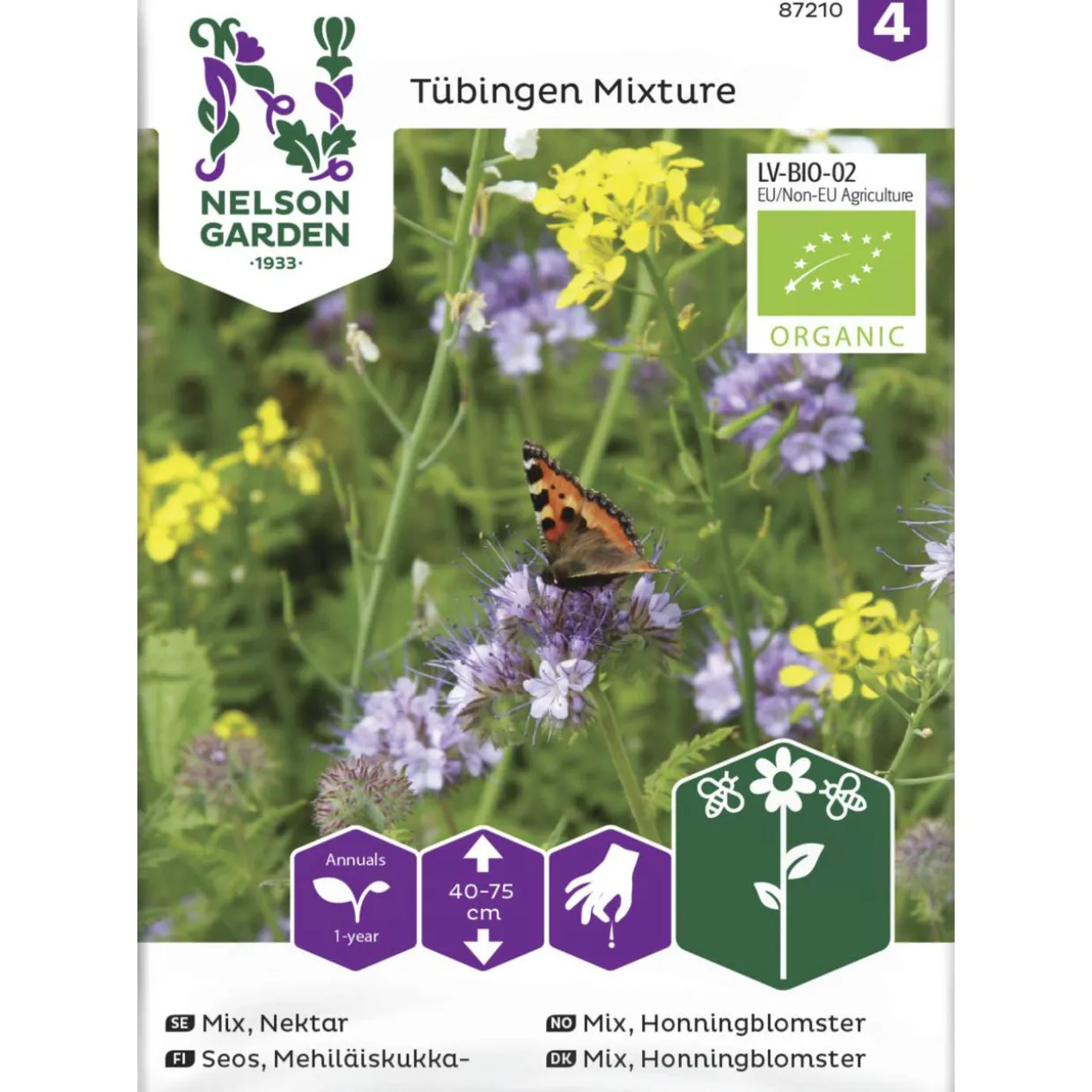 Mehiläiskukkiaseos siemen Nelson Garden Basic Organic