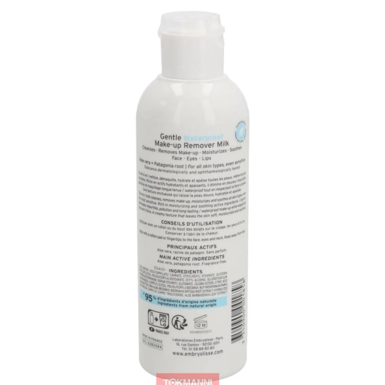 Meikinpoistoaine, Embryolisse 200 ml Gentle Waterproof Milky