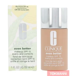 Meikkivoide, Clinique 30 ml Even Better SPF15 CN52 Neutral (MF) For Dry Combination To Oily Skin