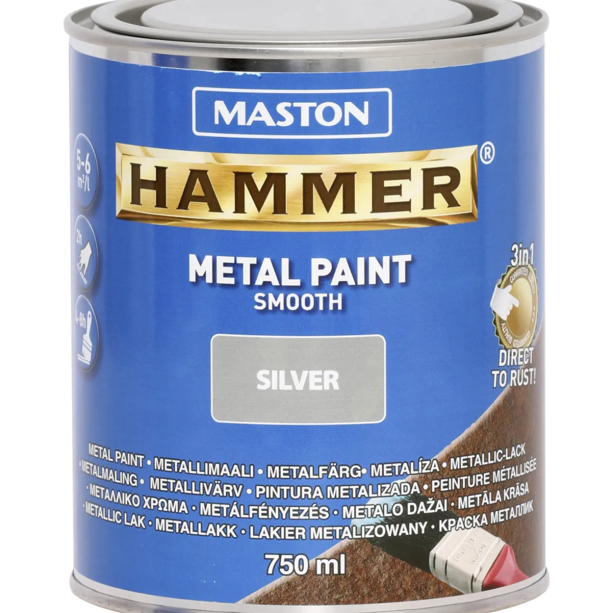 Metallimaali 750 ml hopea sileä
