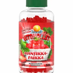 Monivitamiini Sana-sol 180 kpl Vitanallet Mansikkapaikka