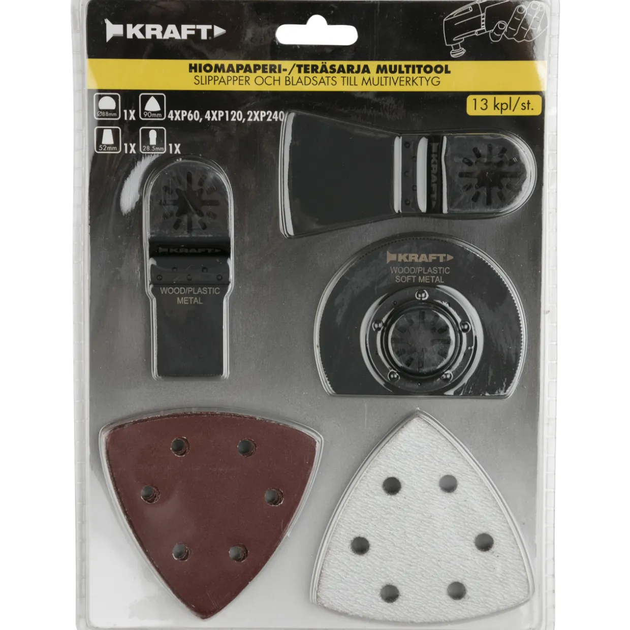 Multitool Hiomapaperi-teräsarja 13 osaa