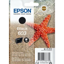 Mustepatruuna Epson Starfish 603, black, 3,4 ml