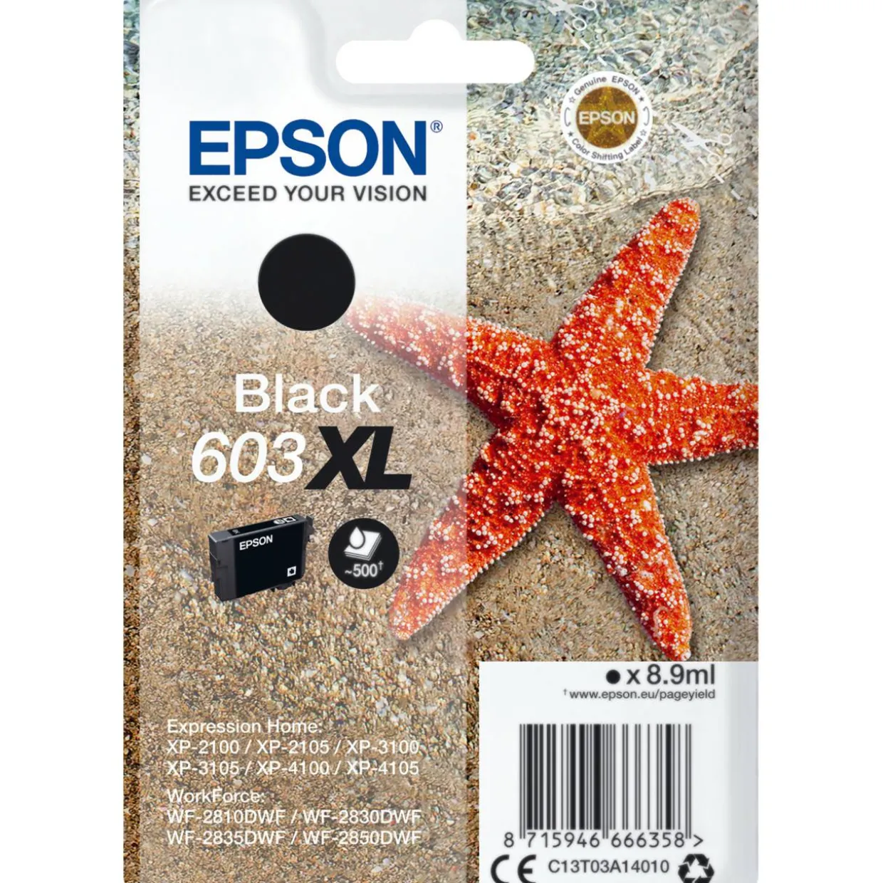 Mustepatruuna Epson Starfish 603XL, black, 8,9 ml