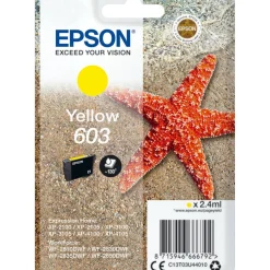Mustepatruuna Epson Starfish 603, yellow, 2,4 ml